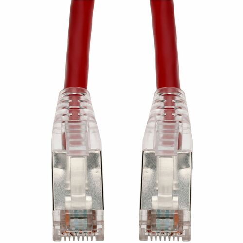 Câble Ethernet blindé en PVC rouge Cat. 6 AddOn de 2,1 m, anti-accroc, gaine à bulles RJ