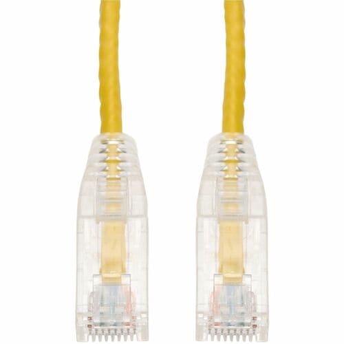 Câble Ethernet Cat. 6 en PVC fin jaune AddOn 30 cm, transparent, anti-accroc
