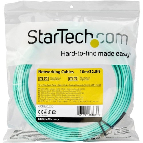 StarTech.com 10m (30ft) LC/UPC to LC/UPC OM4 Multimode Fiber Optic Cable