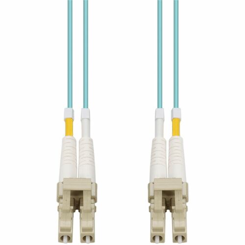 Câble de raccordement fibre optique AddOn 0,15 m LC vers LC Aqua OM4 Duplex OFNR (Riser-Rated) - 5,9"