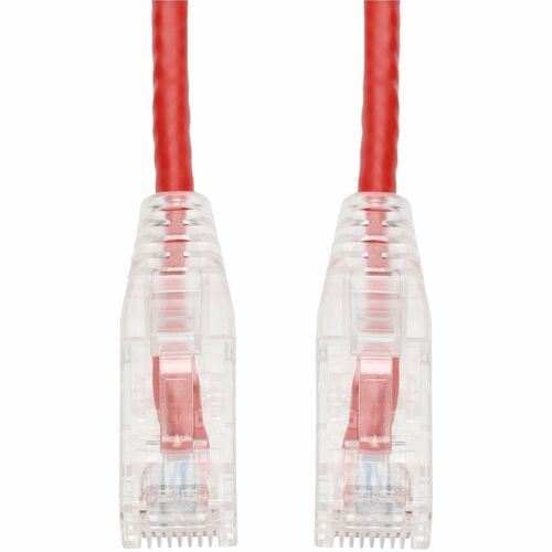 Câble Ethernet AddOn 7 pieds rouge CAT 6 fin en PVC transparent anti-accroc