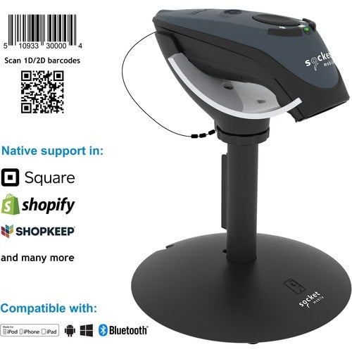 Socket Mobile DuraScan® D740, lecteur de codes-barres universel, gris et support de charge -