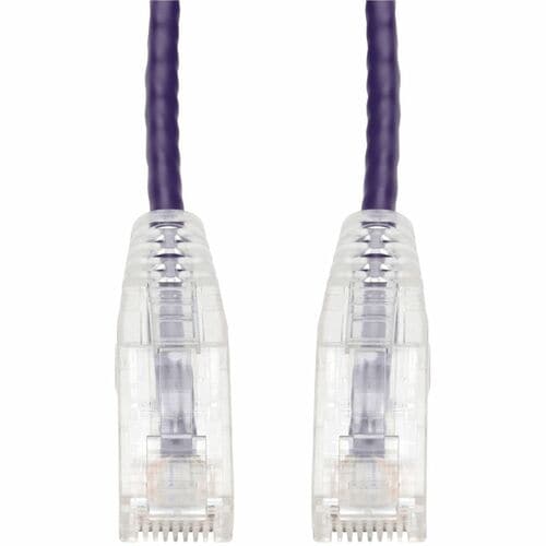 Câble Ethernet Cat. 6 en PVC fin violet AddOn 4,5 m, transparent, anti-accroc