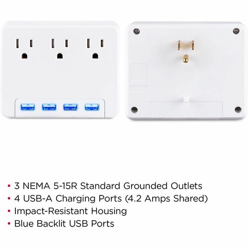 Cyber Power CyberPower P3WU Wall Tap Outlet - NEMA 5-15R Outlet(s), NE