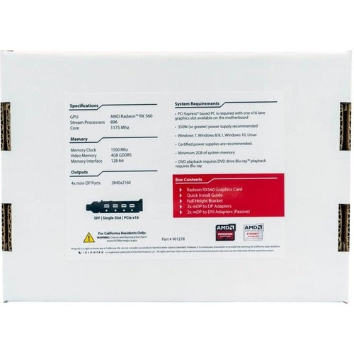 RADEON RX560 SFF 4GB GDDR5 4M 4X MINIDP