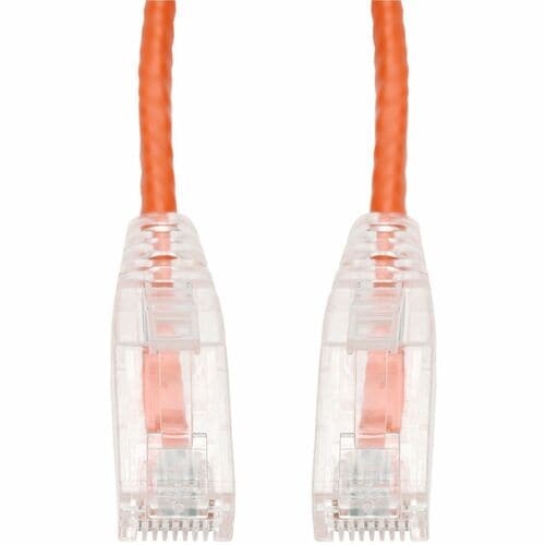 Câble Ethernet AddOn orange CAT 6 fin en PVC, anti-accroc, transparent, 30 cm
