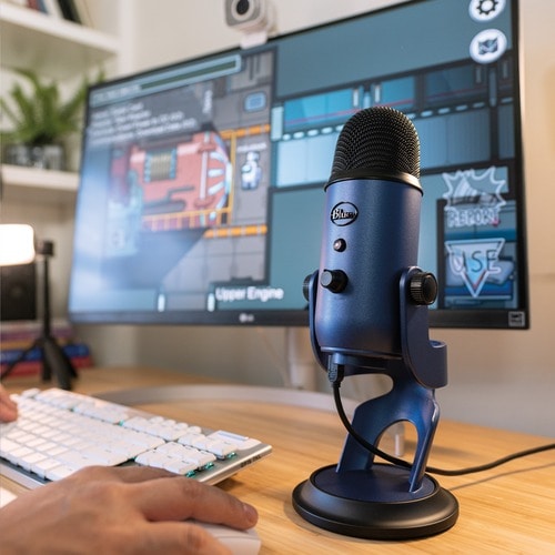 Microphone à condensateur filaire Blue Yeti - Stéréo