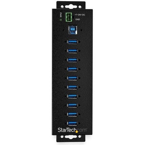 StarTech.com Hub USB 10 ports avec adaptateur secteur - Hub de données USB 3.0 industriel en métal