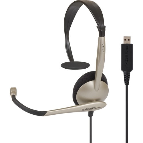 Casques et écouteurs USB Koss CS95 - Mono - USB - Filaire - 32 ohms - 30 Hz