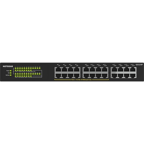 24-PORT GBE UNMANAGED POE+ SWITCH WITH 16-PORTS POE+