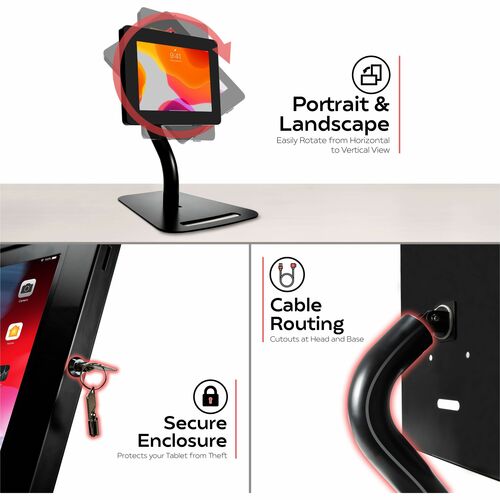 Quiosco de seguridad CTA Digital Premium de altura ajustable, de piso a escritorio, para tabletas -