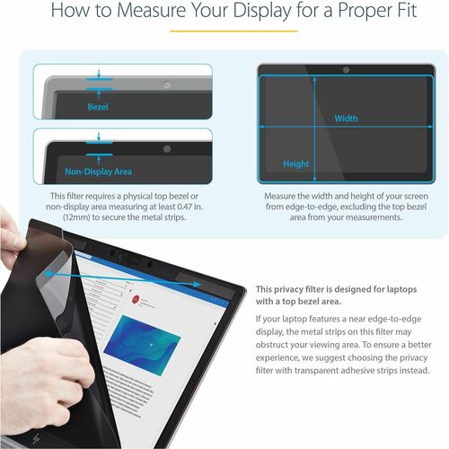 StarTech.com Laptop Privacy Screen for 15.6" Notebook