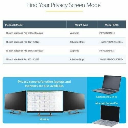StarTech.com Laptop Privacy Screen for 13 inch Mac