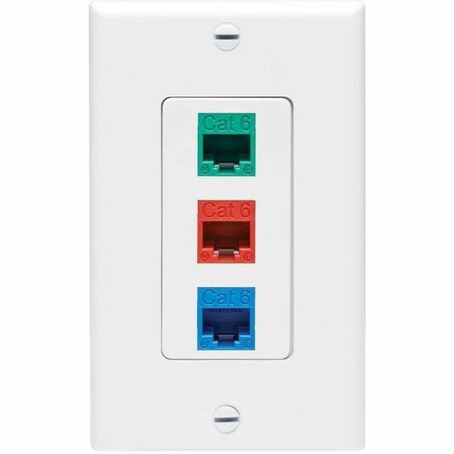 Inserto de placa central Tripp Lite by Eaton, estilo Decora, vertical, 3 polos