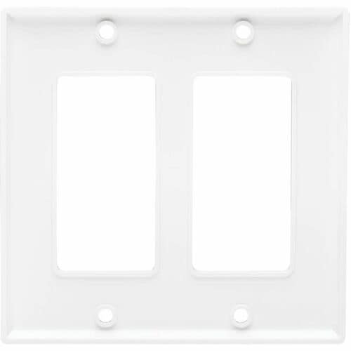 Placa frontal de doble entrada de Tripp Lite by Eaton, estilo Decora, vertical, blanca, calibre 2