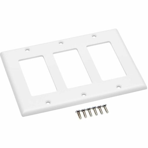 Placa frontal de triple entrada de Tripp Lite by Eaton, estilo Decora, vertical, blanca
