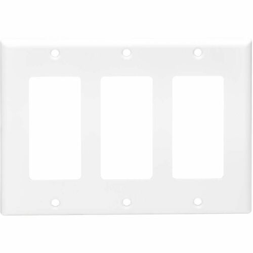 Placa frontal de triple entrada de Tripp Lite by Eaton, estilo Decora, vertical, blanca