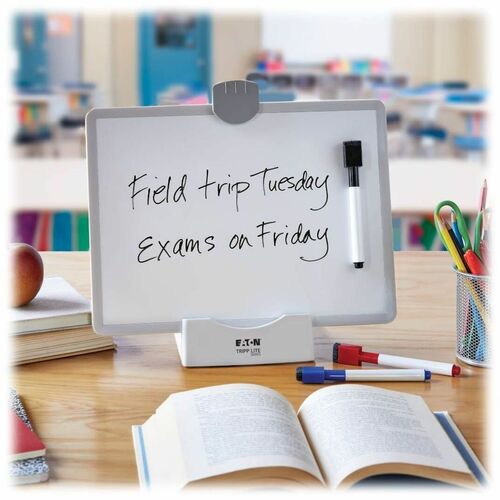 TABLEAU BLANC MAGNÉTIQUE EFFAÇABLE À SEC AVEC SUPPORT 3 MARQUEURS CADRE BLANC