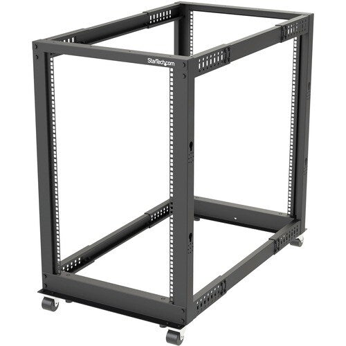 StarTech.com 4-Post 18U Mobile Open Frame Server Rack, 19" Network Rac