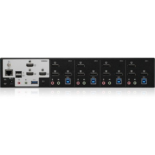 Clavier KVM DP 4 ports 4K TRIPLE VUE HVER PRO X RGB OPTIQUE MÉCANIQUE