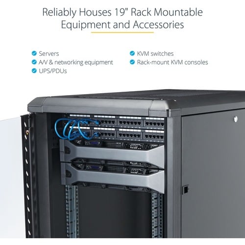 StarTech.com 4-Post 18U Server Rack Cabinet, 19" Data Rack Cabinet for