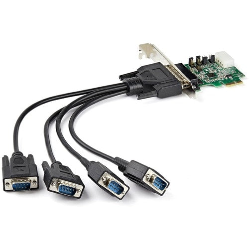 Tarjeta adaptadora serie PCI Express RS232 de 4 puertos de StarTech.com: PCIe a serie DB9 RS