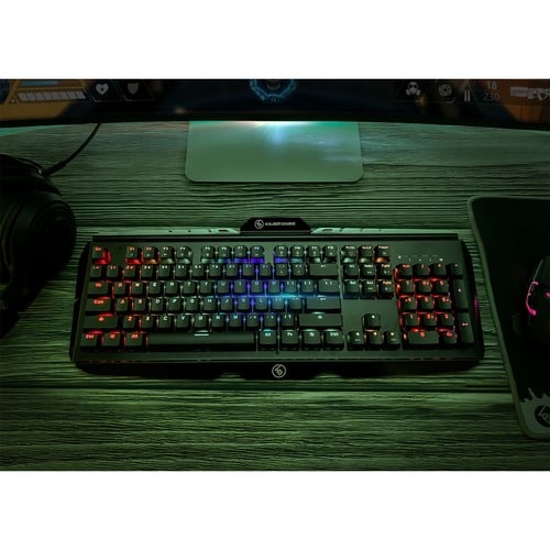 Teclado óptico para juegos RGB Kaliber Gaming - Conectividad por cable - Interfaz USB 3.0