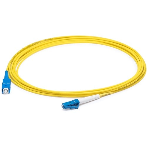 Câble de raccordement fibre optique simplex OS2 droit jaune LC (mâle) vers SC (mâle) AddOn 42 m
