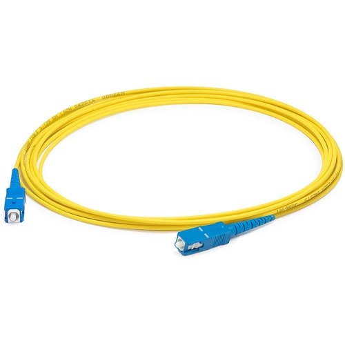Câble de raccordement fibre optique AddOn 66 m SC (mâle) vers SC (mâle) droit jaune OS2 Simplex LSZH