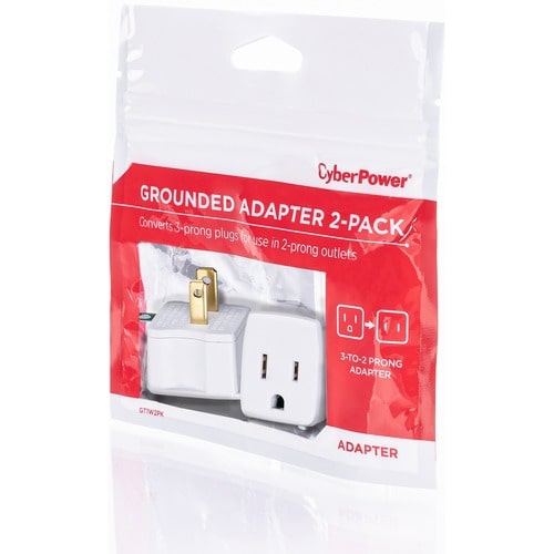 CyberPower GT1W2PK Multipack - (2) Adaptateurs 3 broches vers 2 broches, blanc, édition limitée
