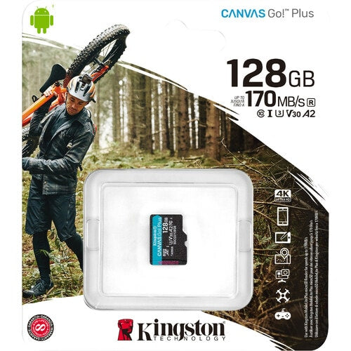 128GB MICROSDXC CANVAS GO PLUS 170R A2 U3 V30 SINGLE PACK W/O A