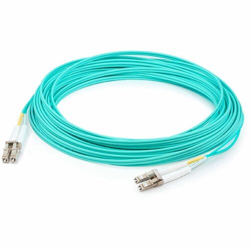 Câble de raccordement fibre optique LSZH duplex OM4 Aqua droit LC (mâle) vers LC (mâle) AddOn 76 m
