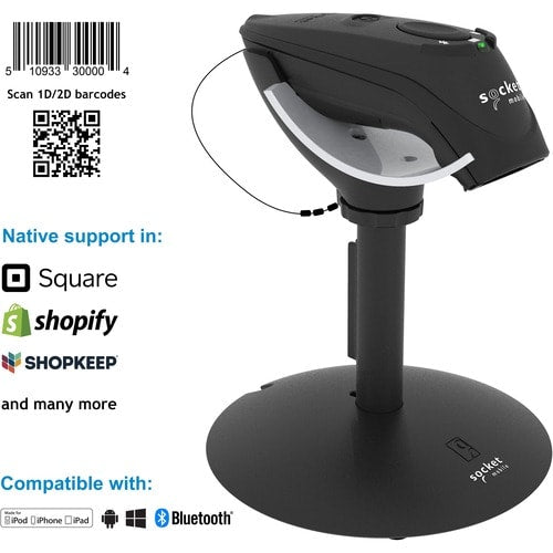 Socket Mobile DuraScan® D740, lecteur de codes-barres universel, noir, avec support de charge