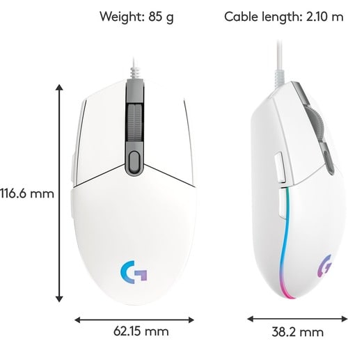 Ratón para juegos G203 LIGHTSYNC blanco
