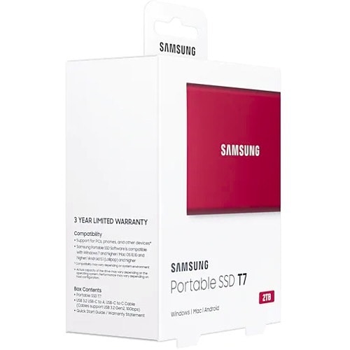 2TB USB 3.2 GEN. 2 T7 PORTABLE SSD RED