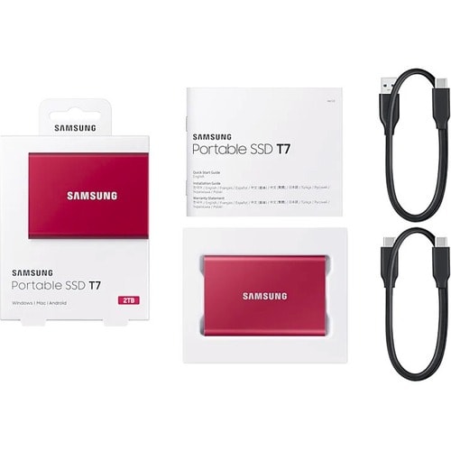 2TB USB 3.2 GEN. 2 T7 PORTABLE SSD RED