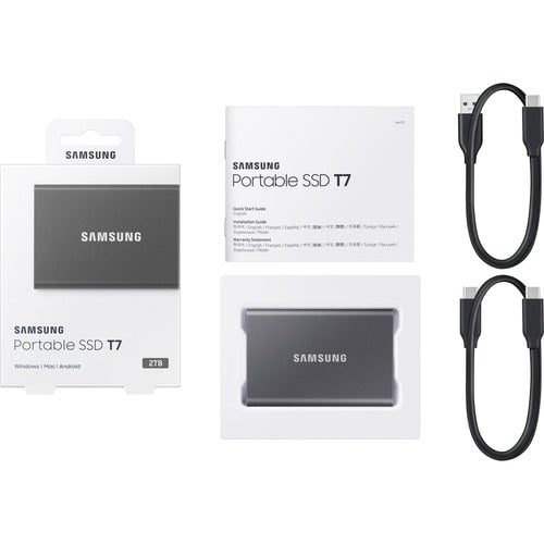 SSD PORTÁTIL T7 DE 2 TB USB 3.2 GEN. 2 GRIS