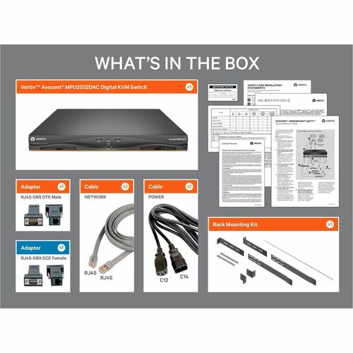 32PORT 2 DIGITAL KVM PATHS DUAL AC POWER SUPPLY 1 LOCALU TAA