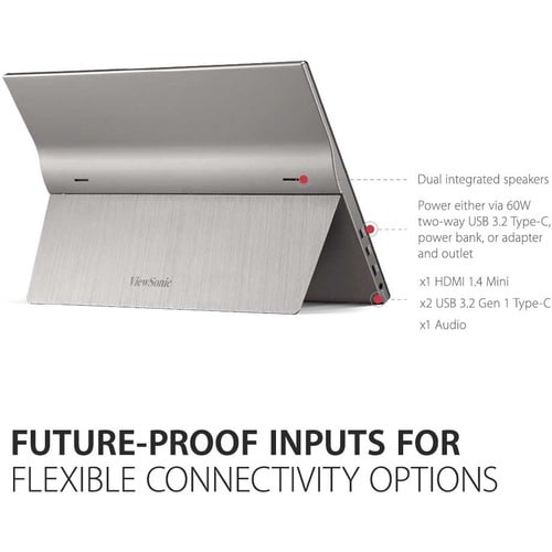 Écran Viewsonic 15,6 pouces, dalle IPS, résolution 1920 x 1080 - 15,6 pouces visible - en