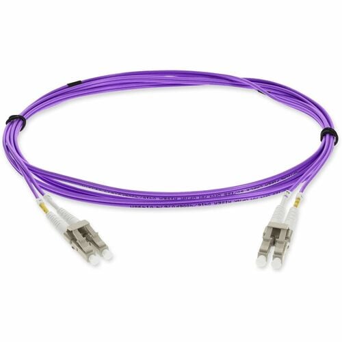 Câble fibre optique duplex OM4 violet OFNR LC (mâle) vers LC (mâle) AddOn 5 m (riser)