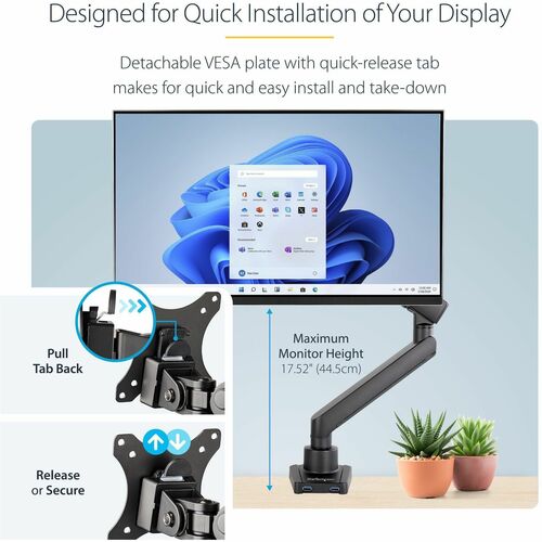 StarTech.com Desk Mount Monitor Arm with 2x USB 3.