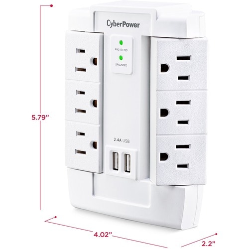 Cyber Power CyberPower MP1028WW 6-Outlet Surge Suppressor/Protector -