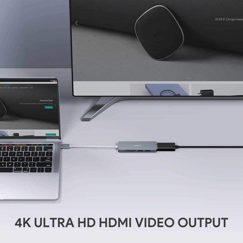 AUKEY 5 Port USB C Hub (Space Grey)