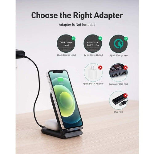 Base de carga inalámbrica 2 en 1 AUKEY Aircore