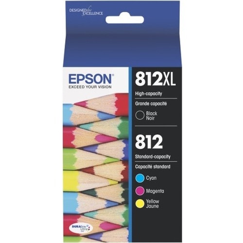 T812 TAPA ALTA NEGRA ESTÁNDAR TAPA COLOR COMBO CMY PAQUETE DE TINTA