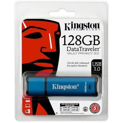 128GB USB 3.0 DTVP30 256BIT AES ENCRYPTED FIPS 197