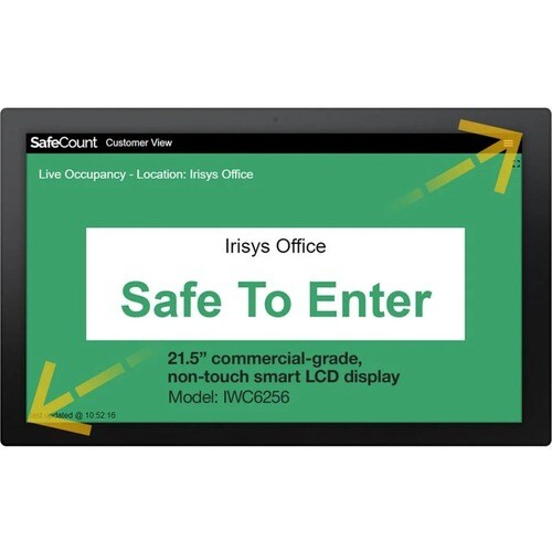 Pantalla LCD SafeCount de Fluke Networks: impresión/mensaje "Es seguro entrar"