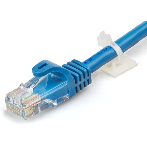 StarTech.com Lot de 100 supports de serre-câbles avec ruban adhésif pour câbles de 3,2 mm de large