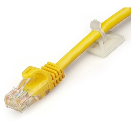 StarTech.com Lot de 100 supports de serre-câbles avec ruban adhésif pour câbles de 4,6 mm de large