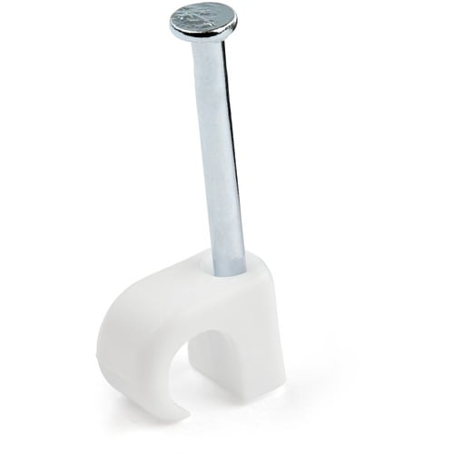 StarTech.com Paquete de 100 clips para cables (M) con clavos - Abrazaderas reutilizables para clavar - Montaje de cables